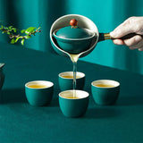 Service à Thé Japonais porcelaine turquoise