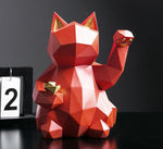 porte bonheur chat japonais rouge
