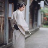 Kimono blanc avec ceinture Homme